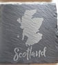 Set of 4 ScotlandScottish Slate Coasters, Rustic, Unicorn - Map - Thistle - Image 5