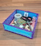 Desk tray for small items - rainbow colours with purple edging and diamond motif - Image 5