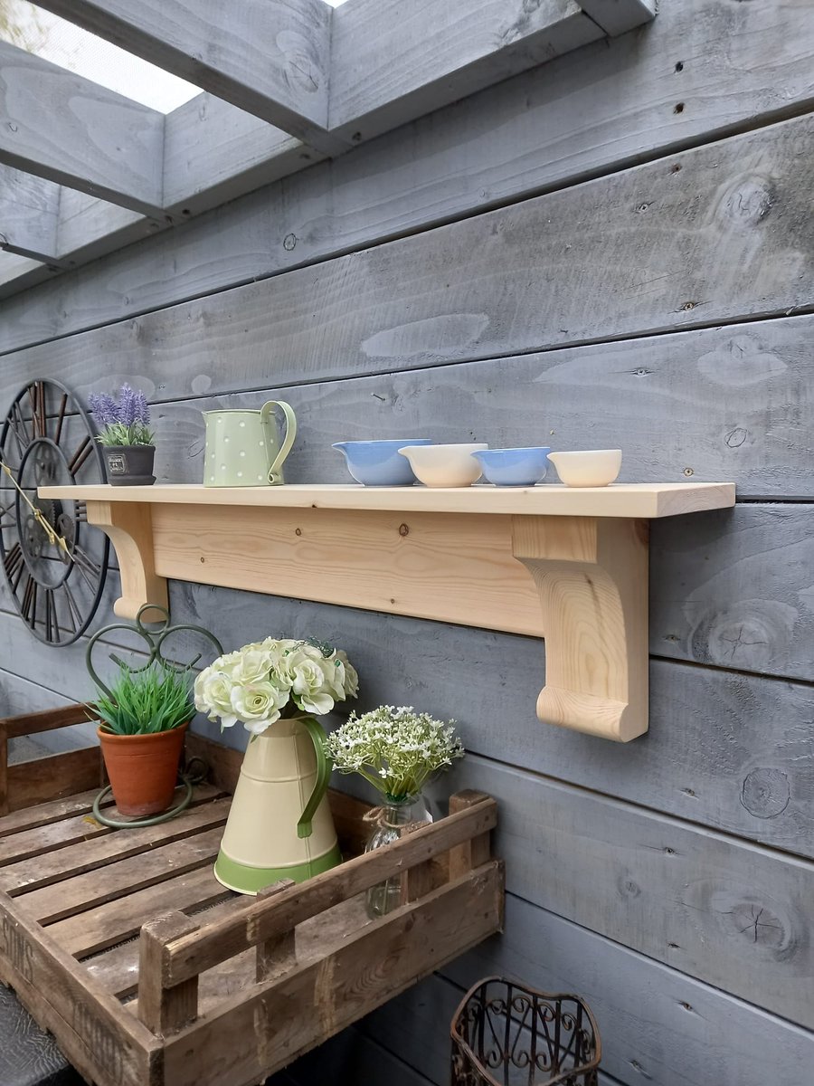 Chunky Wooden Mantel Shelf