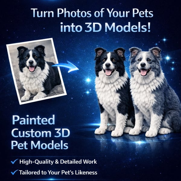 Personalised Pet Figurine from Photo – Unpainted