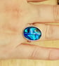 Blue Abalone ring. Sterling adjustable Blue Paua shell ring. Reiki jewelry - Image 2