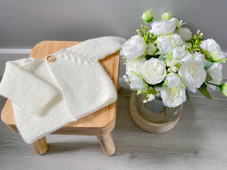 Cream baby cardigan 0-3 months