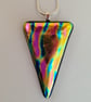 Metallic, triangular fused glass pendant - Image 3
