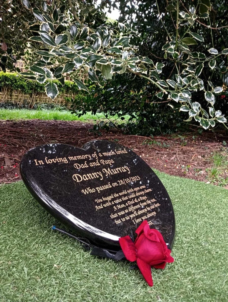 Personalised Grave Plaque Memorial Marker Heart GraveStone Engraved Memorial