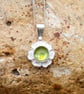 Tiny flower Peridot Pendant. August birthstone jewellery