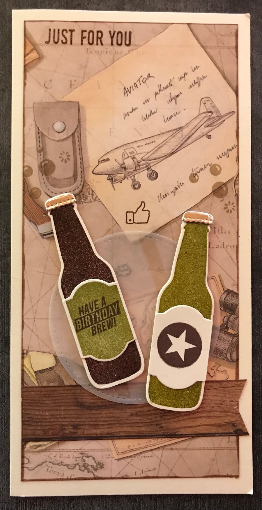 Birthday "Aviator Have a Brew" Card - can be Personalised