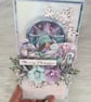 Handmade Christmas Card (119) Pastel Winter Scene with Flowers.  - Image 4