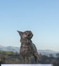 French Bulldog Lifting Paw Statue Large  Bronze Resin Garden Sculpture  - Image 3
