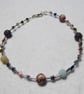 Sterling Silver and Gemstone Stars and Planets Anklet