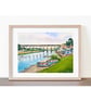 Calstock Viaduct, Cornwall Original Watercolour and Ink Painting Mounted - Image 8