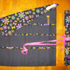 Roll Up Knitting Needle Holder in Bright Flower Print
