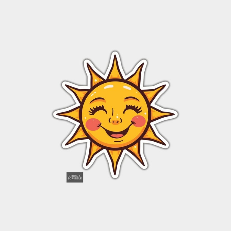 Funny Vinyl Sticker For Adults - Cute Sun
