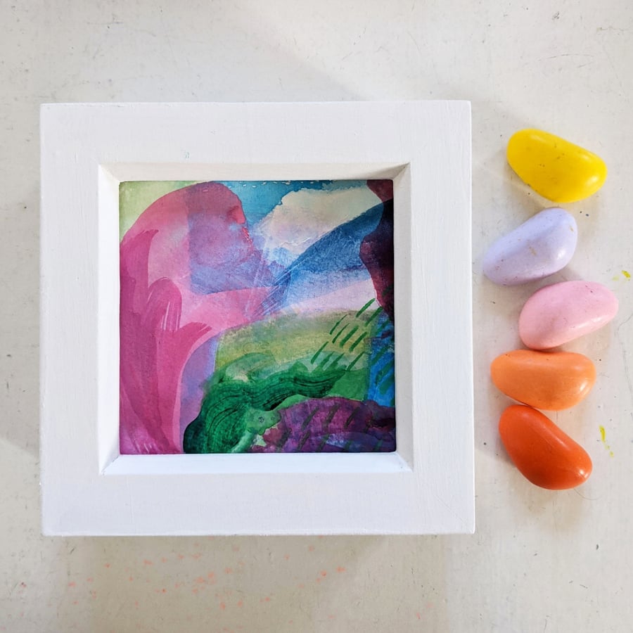 Spring, Small Framed Abstract Painting Gift