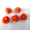 red coral flower beads