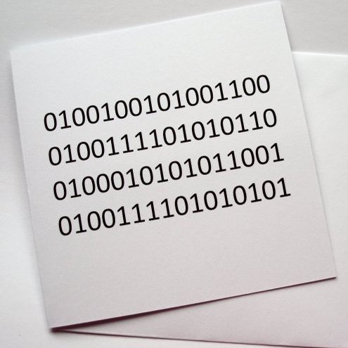 ILOVEYOU - binary code greeting valentine card - geek
