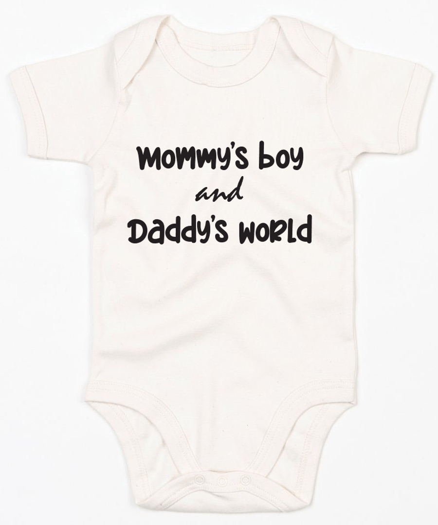 Mommy's Boy and Daddy's world printed BabyGrow