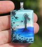 Dichroic Glass Mermaid Necklace: Fused Glass Sea Landscape Pendant F8 - Image 7