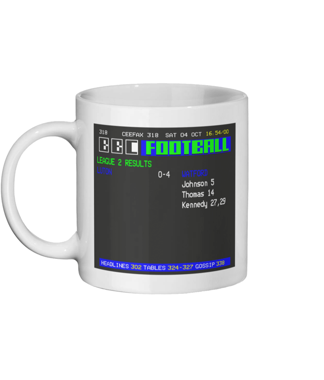 Watford v Luton 4-0 Home and Away Ceefax Mug