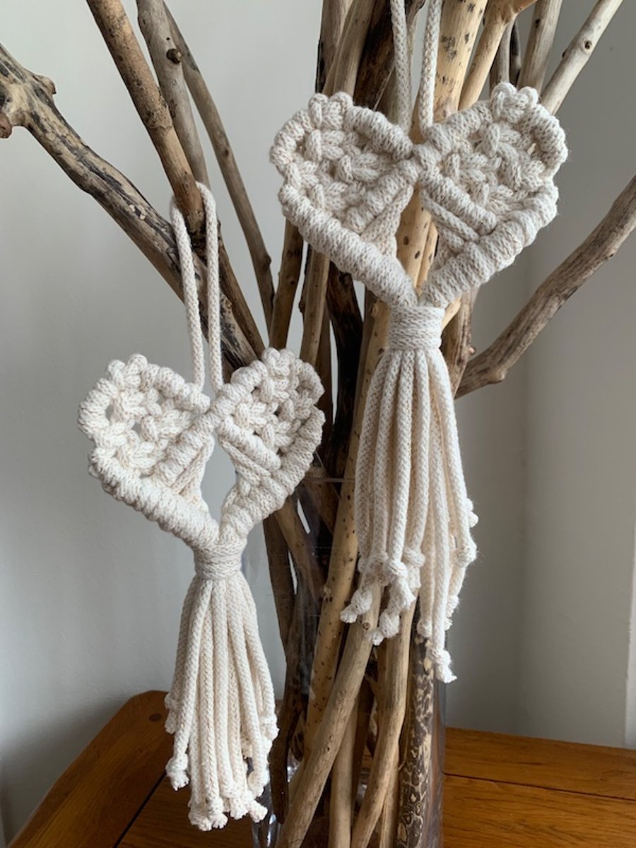 Macrame Heart Wall Hanging, Boho Art, Thank You Gift, Fibre Art Gift 