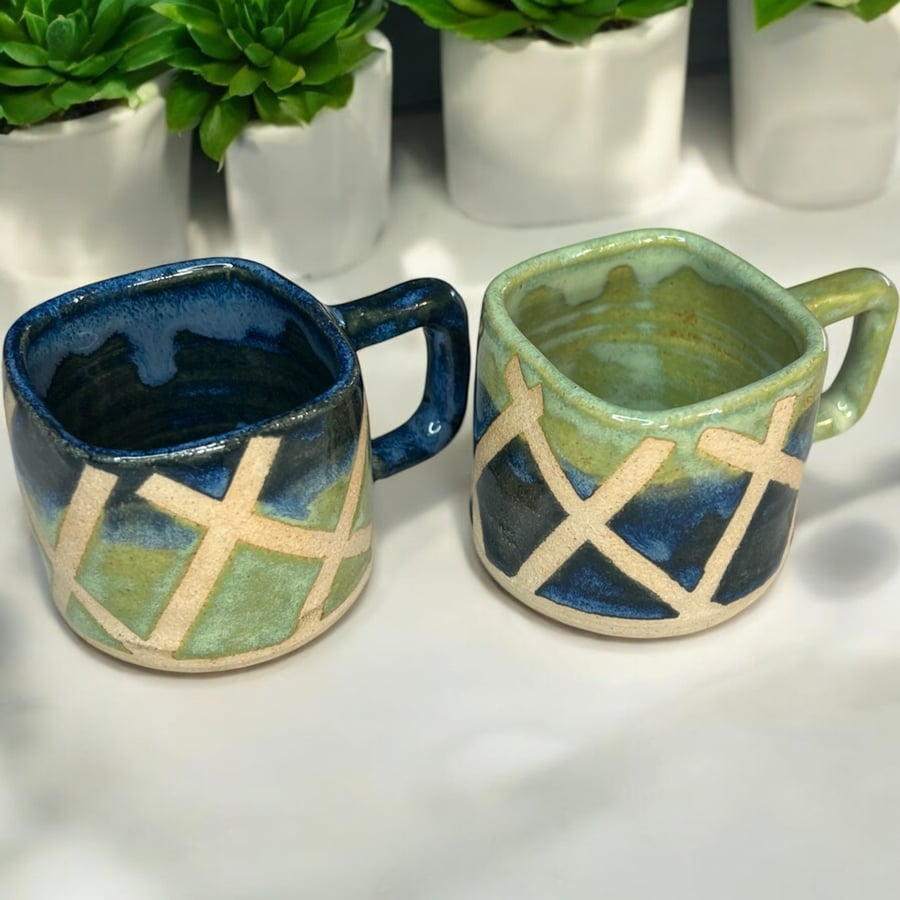 Handcrafted Espresso Cups - set of 2.