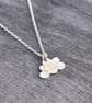 Cloud Pendant with gold star. Hammered silver cloud pendant, clouds, celestial , - Image 2