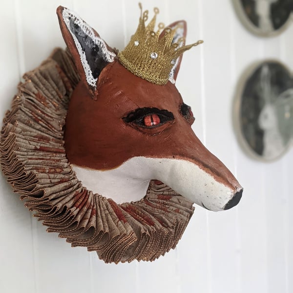 The Majestic Mr Fox faux taxidermy wall hanging