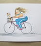 Bicycle, Doggy and me, original watercolour painting - Image 6