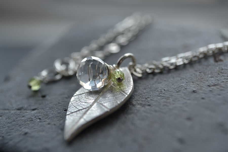 Silver leaf pendant