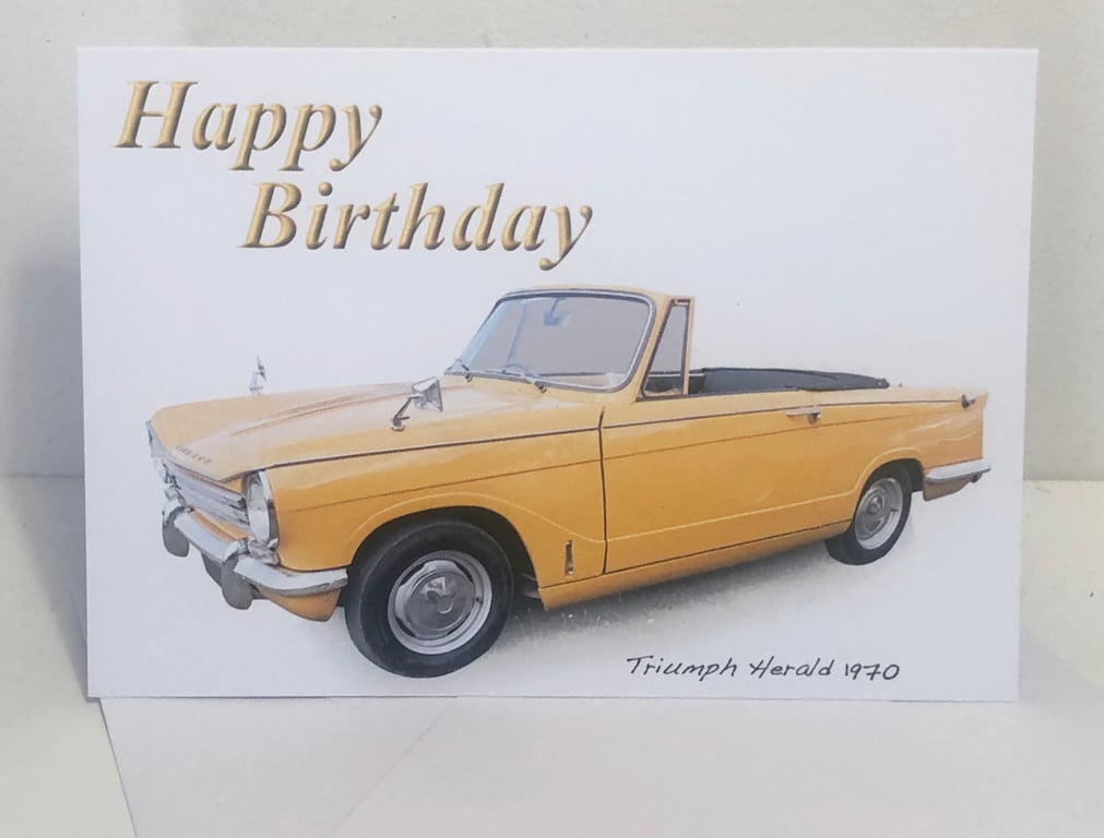 Triumph Herald Convertible 1970 - Birthday, Anniversary, Retirement, Plain Card