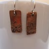 Copper Clay Flower Earrings