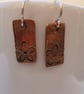 Copper Clay Flower Earrings - Image 1