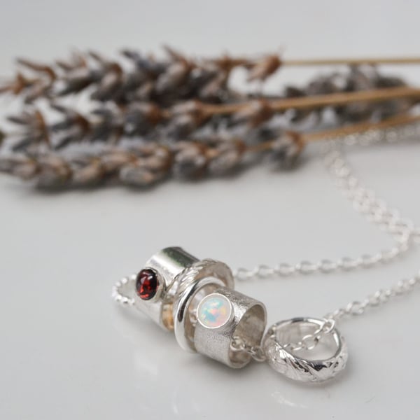 Birthstone charm necklace