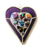 Heart Suncatcher Stained Glass Purple Abstract 024 - Image 1