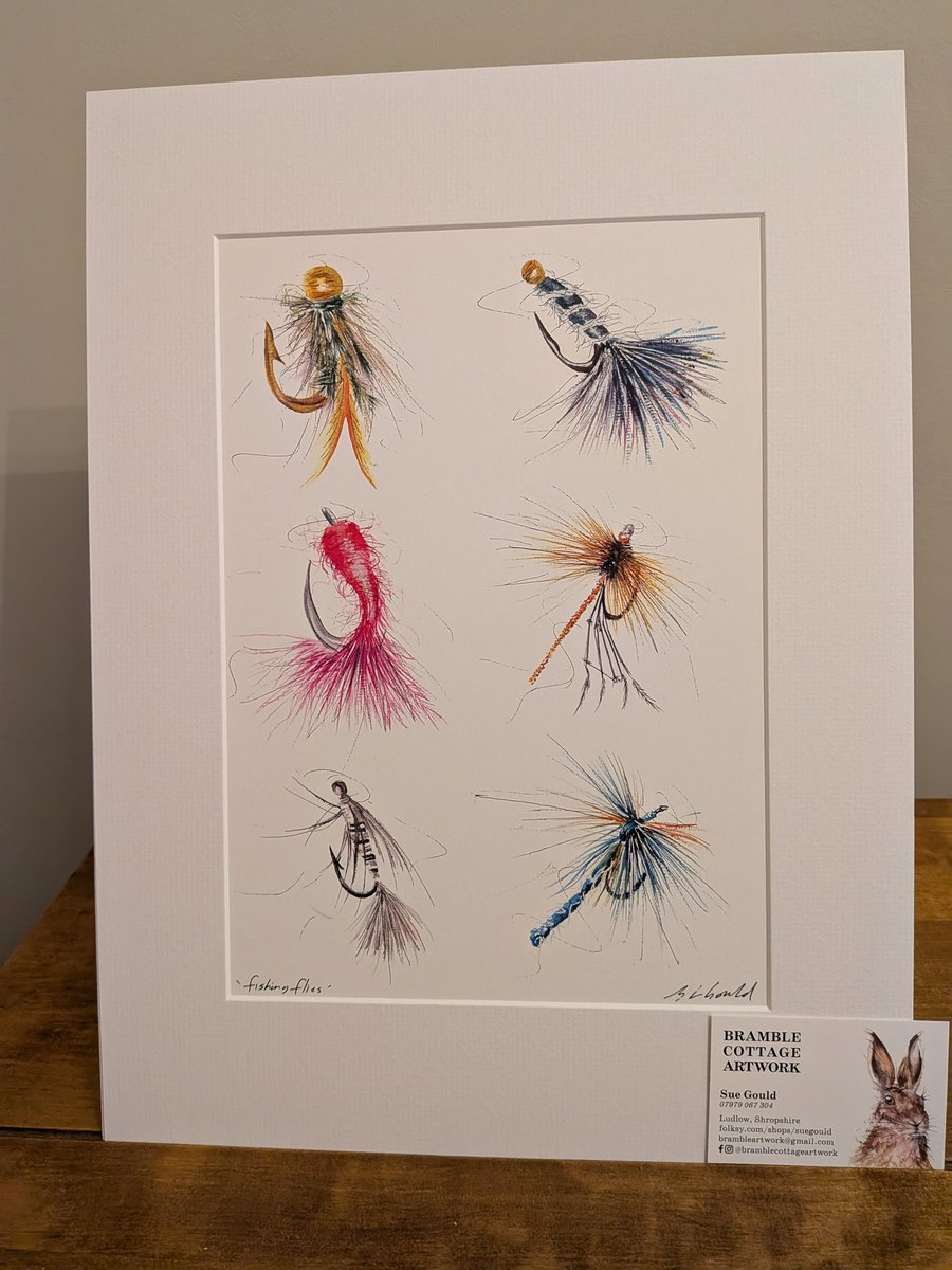 Fishing Flies, a signed print of an original painting