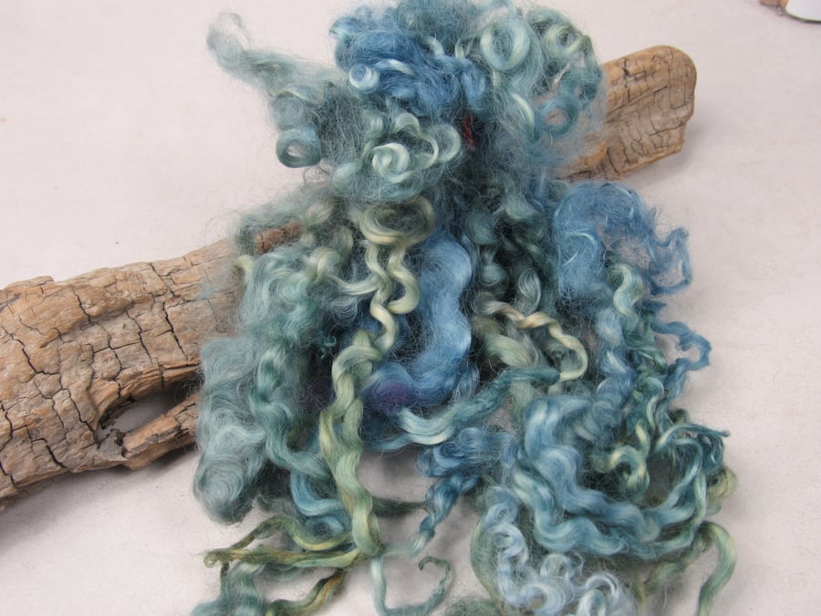 20g Naturally Dyed Indigo Blue Green Masham Locks