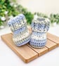 Blue Crochet Baby Booties - Sizes Newborn - 6 Months - Image 5