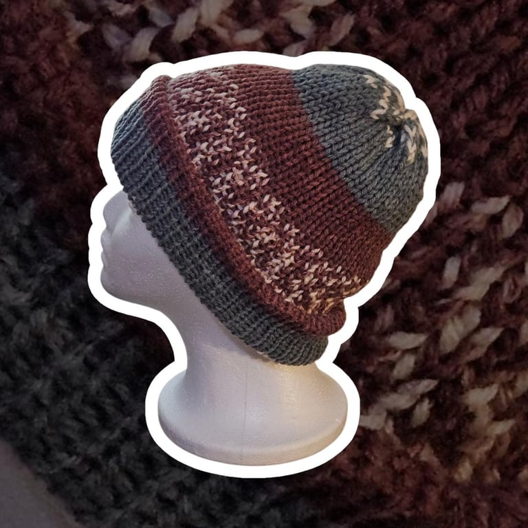 Beanie Hat, Reversible (handmade)