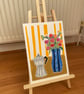Moka Pot & Flower Vase - Original Oil Pastel Kitchen Painting Floral Still Life - Image 2