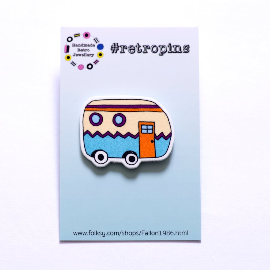 Retropins - Retro Colourful Caravan pin