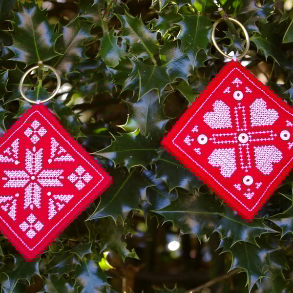 Christmas Decorations cross stitch Scandinavian style