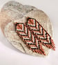 Feather inspired seed bead fringe earrings in earthy tones
