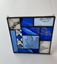 Perfectly Imperfect Stained Glass  blue and white leaf panel  - Image 2