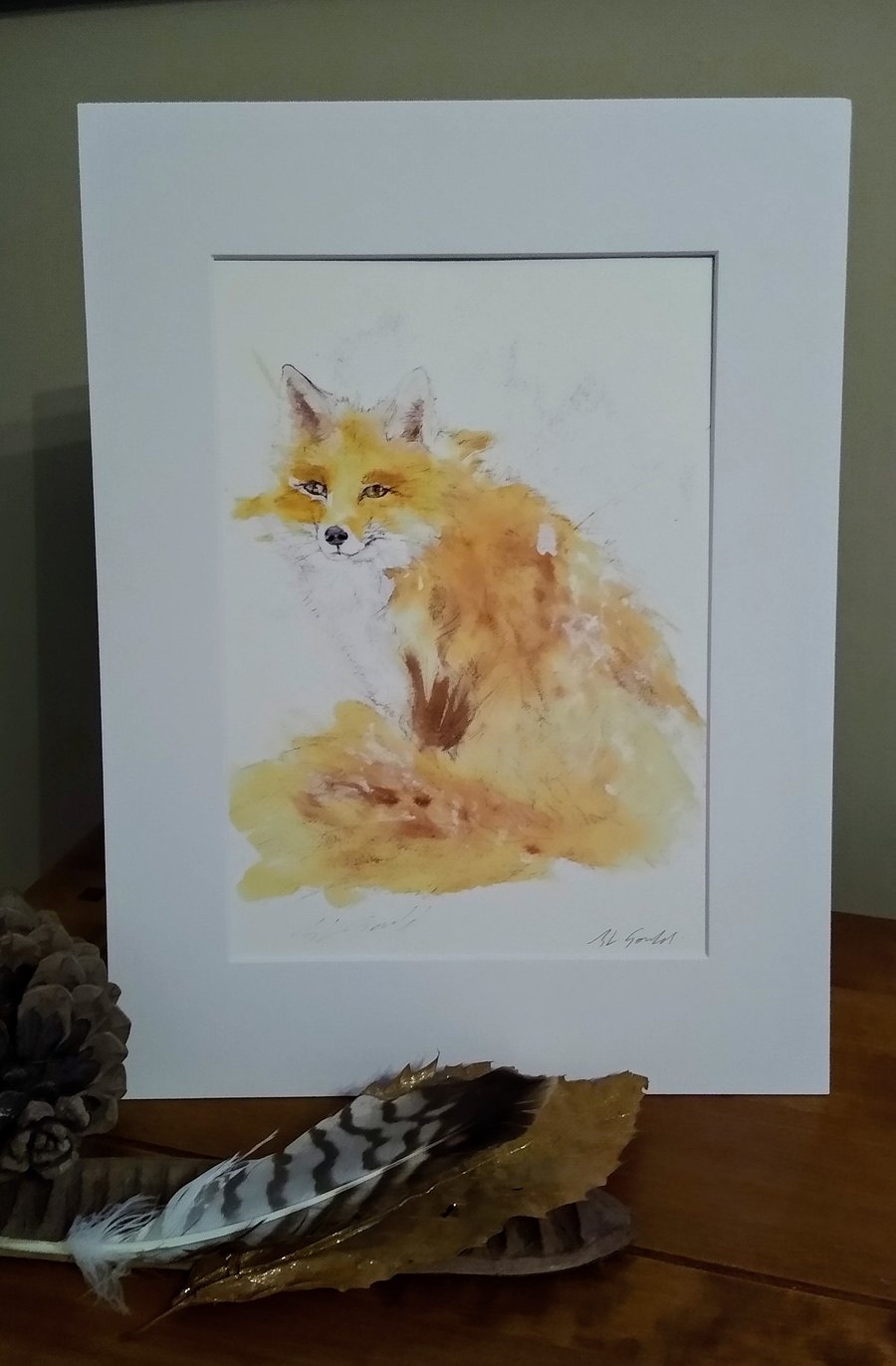 A4 or A3 signed Art Print, Shropshire Fox 