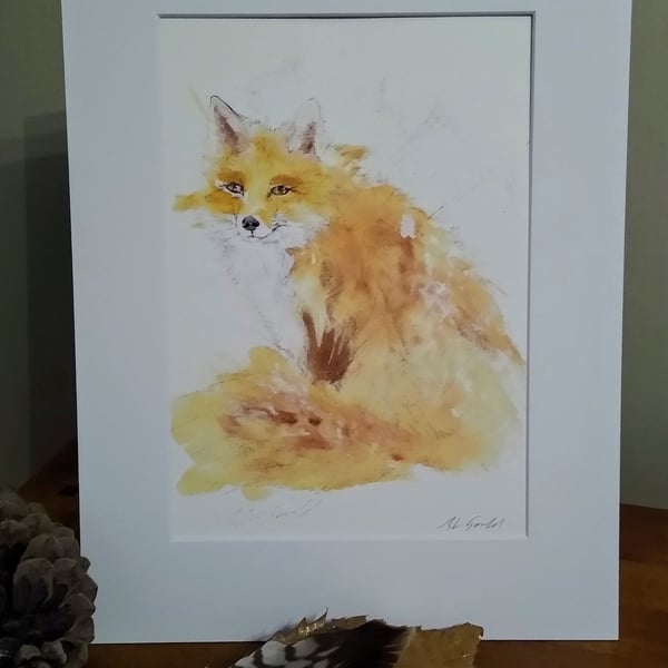 A4 or A3 signed Art Print, Shropshire Fox 