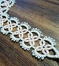 Pale Pink and Cream Tatted Cross Bookmark - Image 2