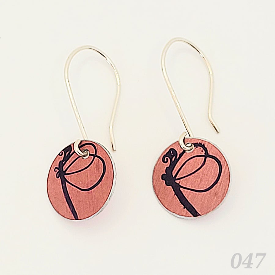 047 - Handmade Aluminium and Silver Reversible Earrings