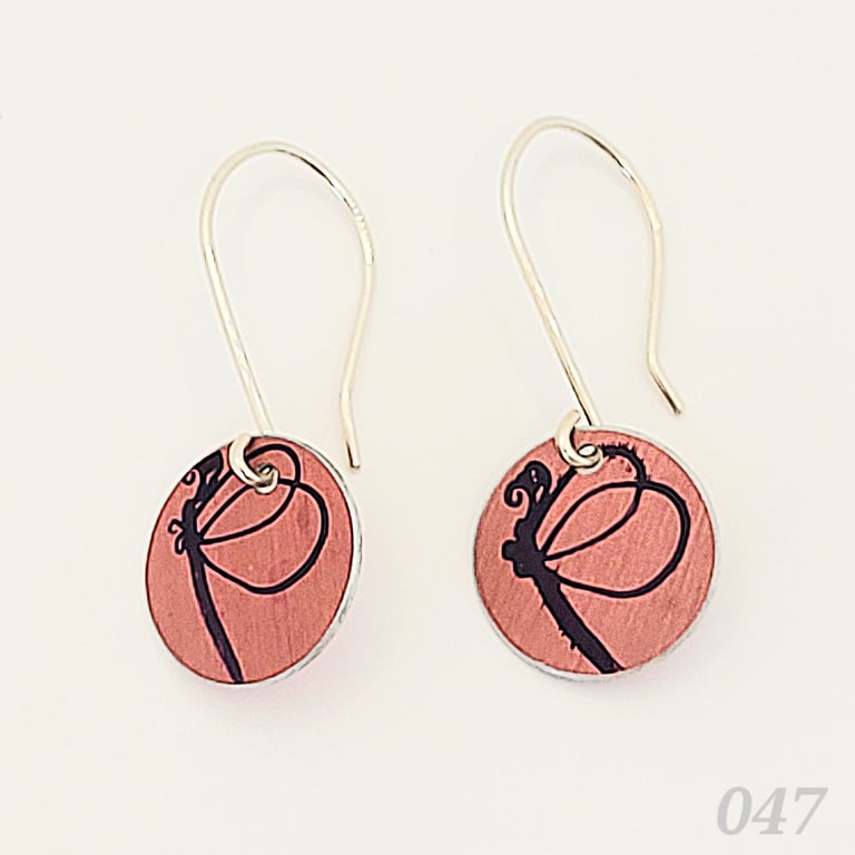 047 - Handmade Aluminium and Silver Reversible Earrings