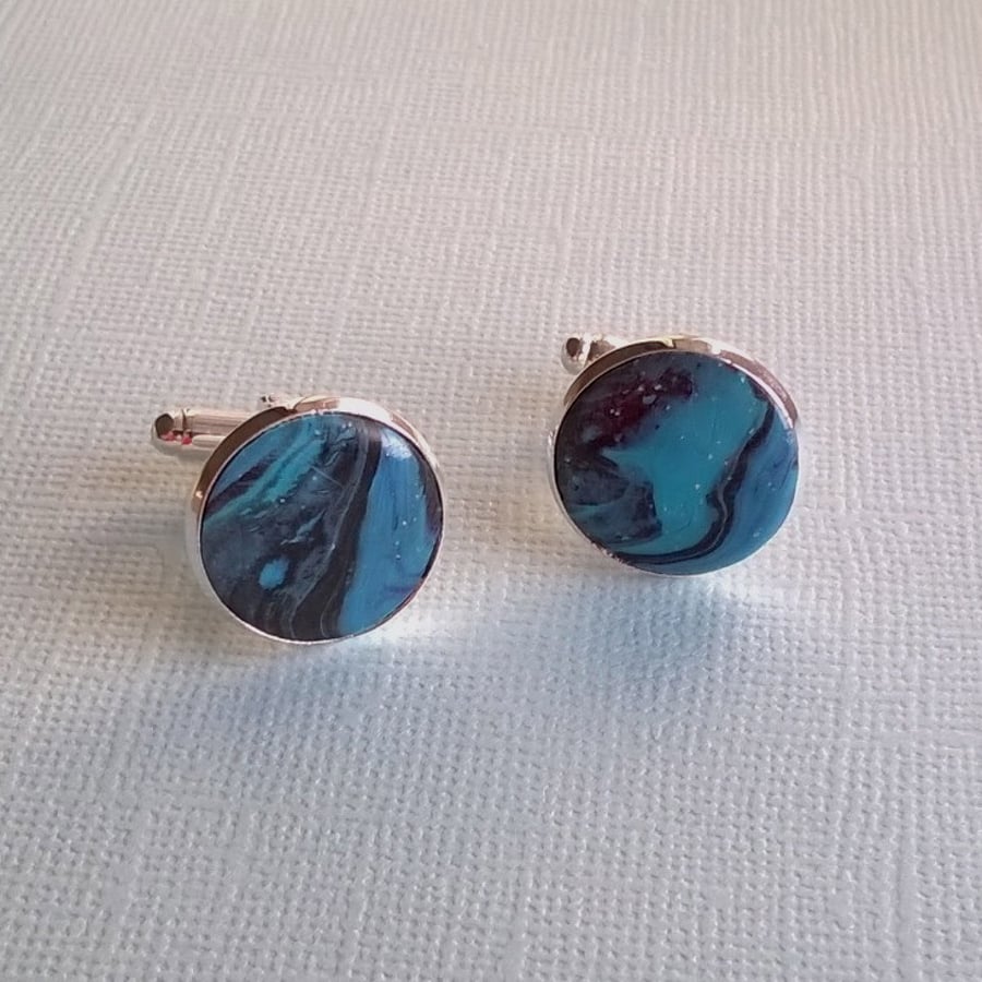 Blue Galaxy Cufflinks