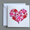 Floral Heart  Anniversary or Valentines or Blank card