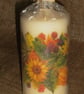 Decorated Candle Autumn Wreath Pumpkins Sunflowers Napkin Decoupage Unusual - Image 3